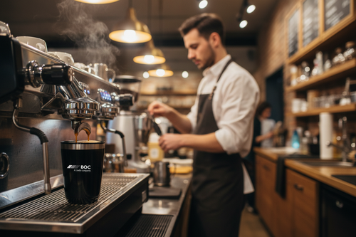 Coffee Cup under espresso machine
